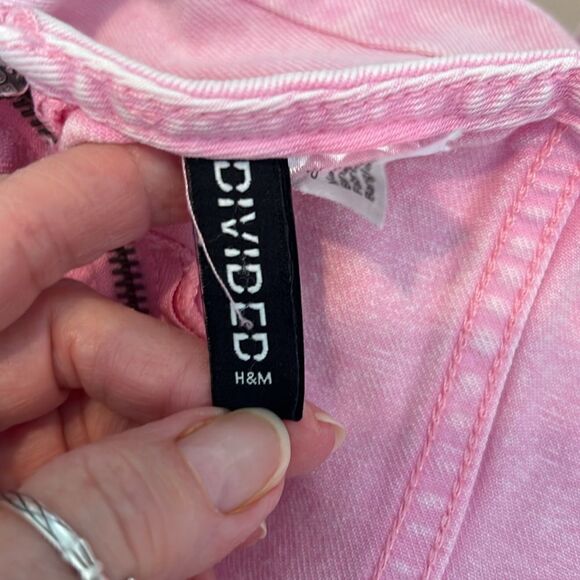 Divided size M zip back spaghetti strap pink denim dress - Picture 10 of 11